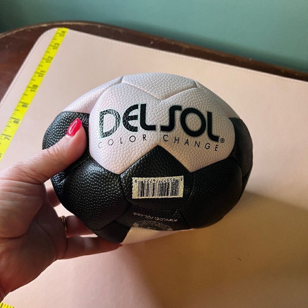 NEW Del Sol Soccer Ball NEVER USED OR FILLED Black Pink COLOR CHANGING!